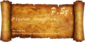 Piszter Szonóra névjegykártya